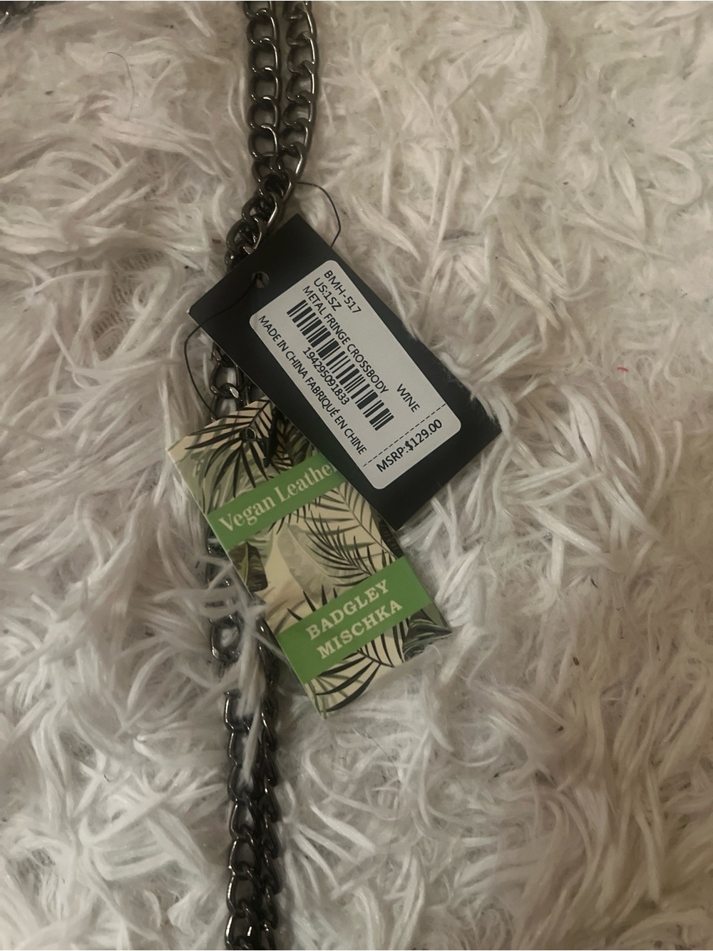 Badgley Mischka Metal Fringe Crossbody in Wine - Picture 10 of 13